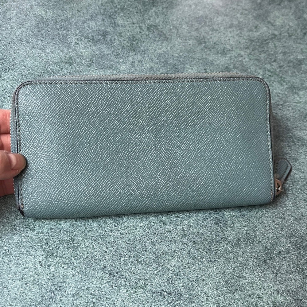 Coach Grey Blue Leather Wallet As Is - Picture 2 of 9